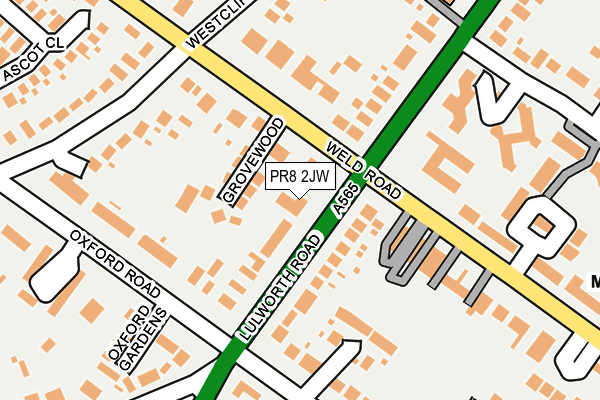 PR8 2JW map - OS OpenMap – Local (Ordnance Survey)