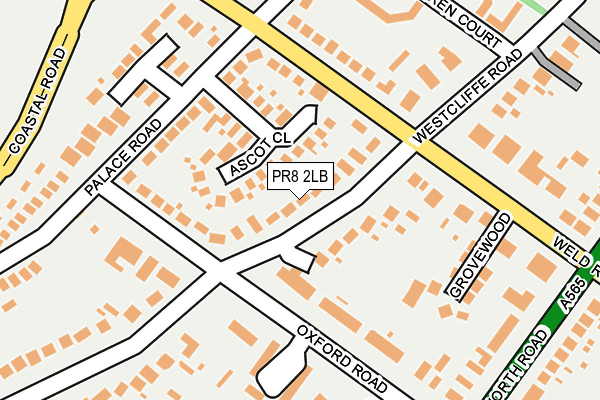 PR8 2LB map - OS OpenMap – Local (Ordnance Survey)