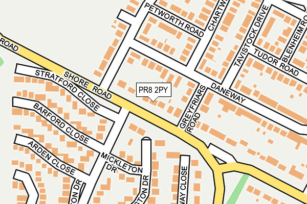 PR8 2PY map - OS OpenMap – Local (Ordnance Survey)