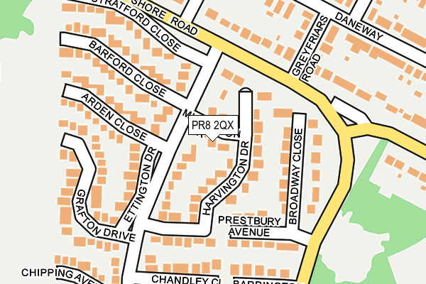 PR8 2QX map - OS OpenMap – Local (Ordnance Survey)