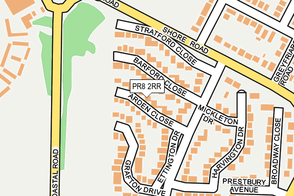 PR8 2RR map - OS OpenMap – Local (Ordnance Survey)