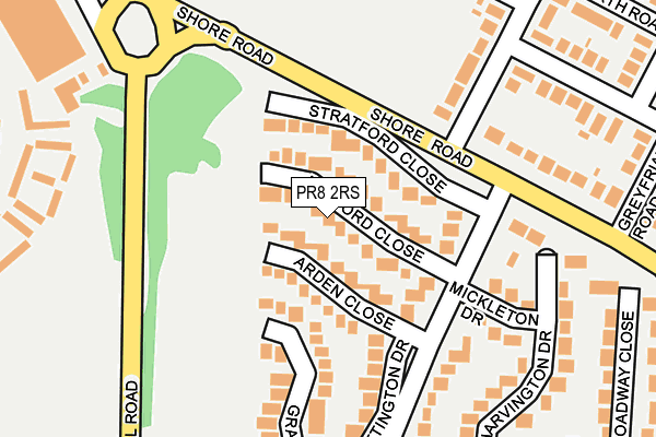 PR8 2RS map - OS OpenMap – Local (Ordnance Survey)