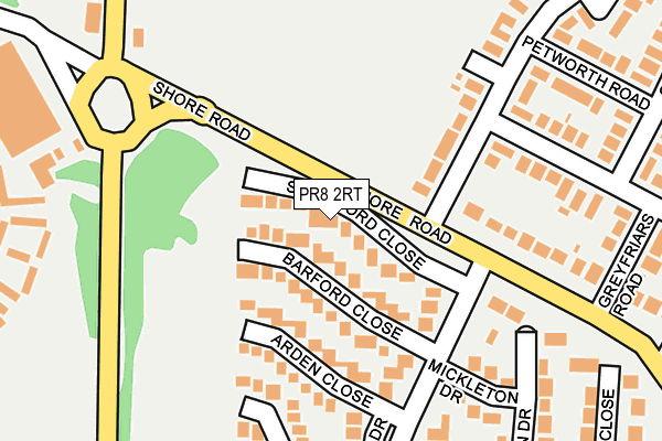 PR8 2RT map - OS OpenMap – Local (Ordnance Survey)