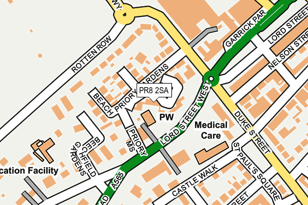 PR8 2SA map - OS OpenMap – Local (Ordnance Survey)