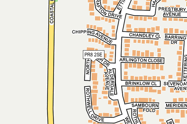 PR8 2SE map - OS OpenMap – Local (Ordnance Survey)