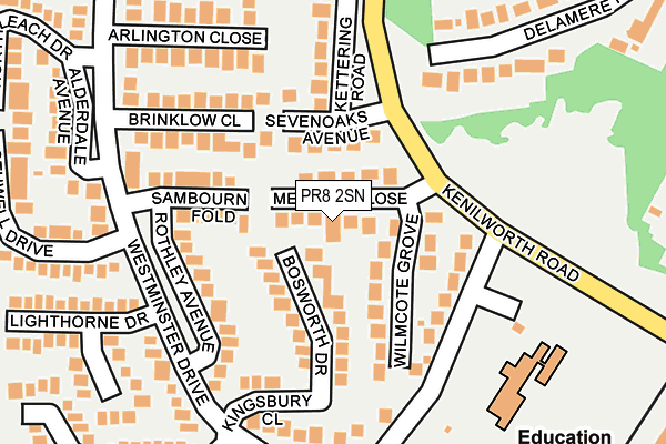 PR8 2SN map - OS OpenMap – Local (Ordnance Survey)