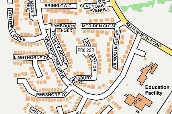 PR8 2SR map - OS OpenMap – Local (Ordnance Survey)