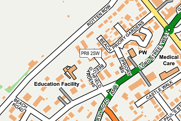 PR8 2SW map - OS OpenMap – Local (Ordnance Survey)