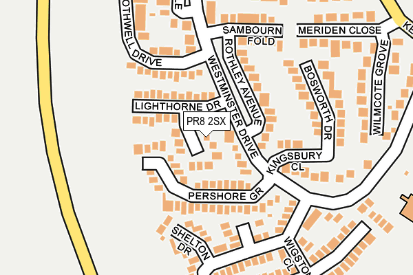 PR8 2SX map - OS OpenMap – Local (Ordnance Survey)