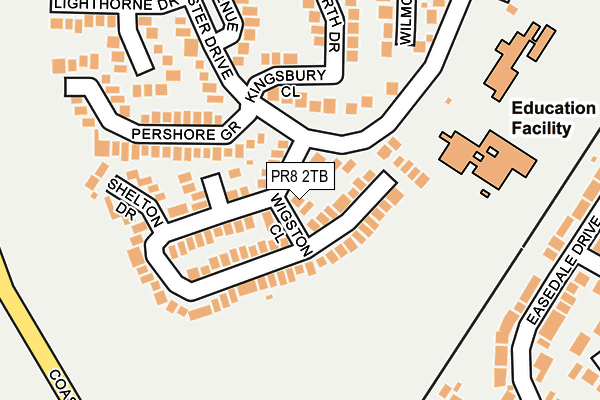 PR8 2TB map - OS OpenMap – Local (Ordnance Survey)