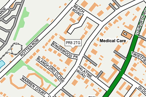 PR8 2TG map - OS OpenMap – Local (Ordnance Survey)