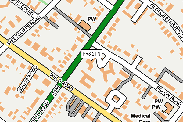 PR8 2TN map - OS OpenMap – Local (Ordnance Survey)