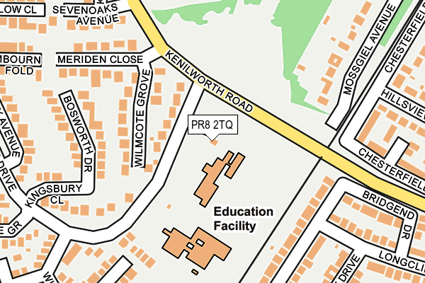 PR8 2TQ map - OS OpenMap – Local (Ordnance Survey)