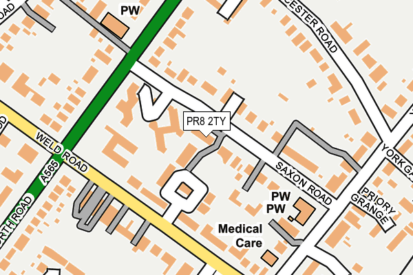PR8 2TY map - OS OpenMap – Local (Ordnance Survey)
