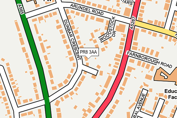 PR8 3AA map - OS OpenMap – Local (Ordnance Survey)