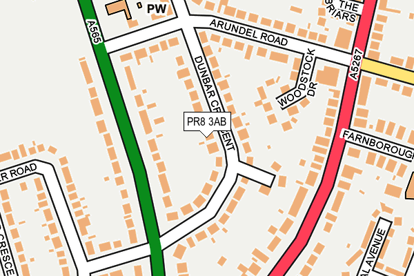 PR8 3AB map - OS OpenMap – Local (Ordnance Survey)