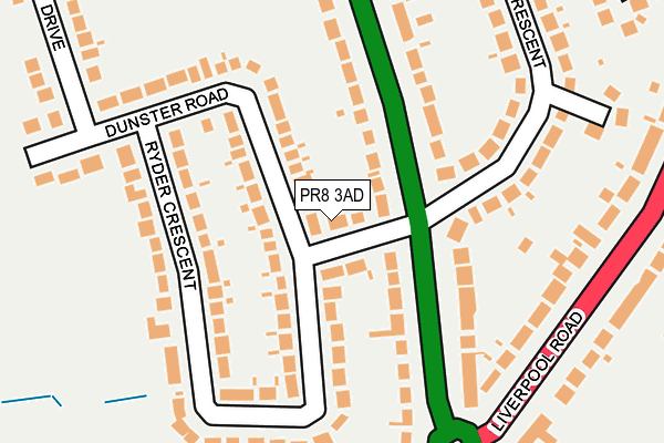 PR8 3AD map - OS OpenMap – Local (Ordnance Survey)