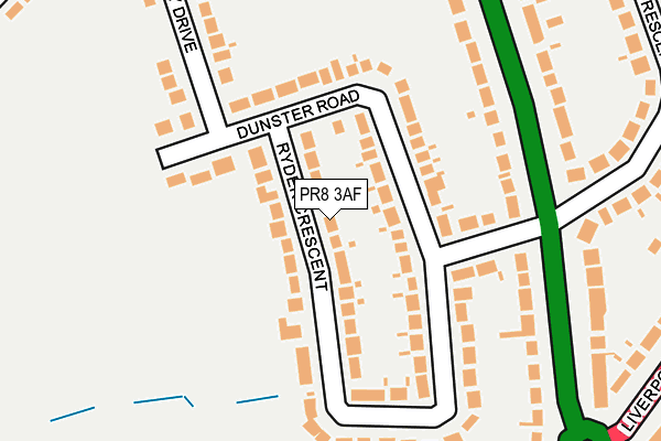 PR8 3AF map - OS OpenMap – Local (Ordnance Survey)