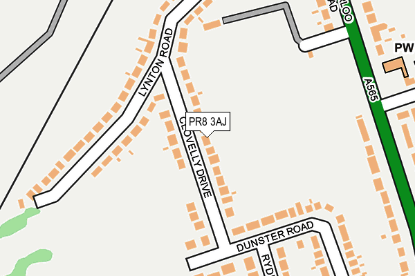 PR8 3AJ map - OS OpenMap – Local (Ordnance Survey)