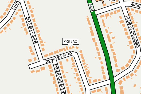 PR8 3AQ map - OS OpenMap – Local (Ordnance Survey)