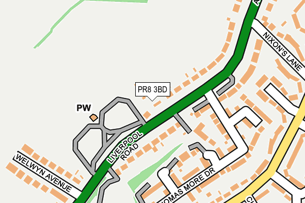 PR8 3BD map - OS OpenMap – Local (Ordnance Survey)