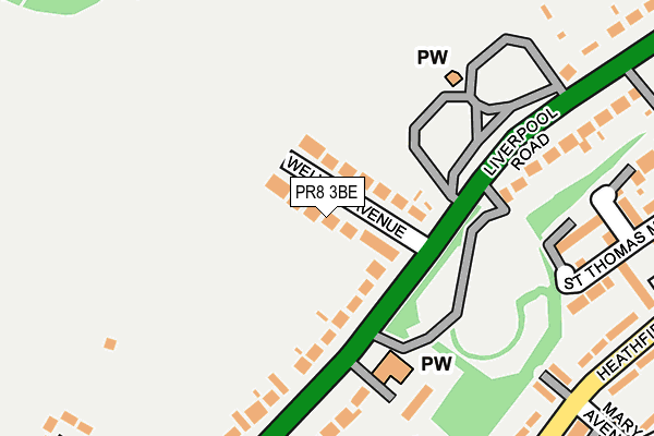 PR8 3BE map - OS OpenMap – Local (Ordnance Survey)