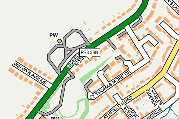 PR8 3BN map - OS OpenMap – Local (Ordnance Survey)