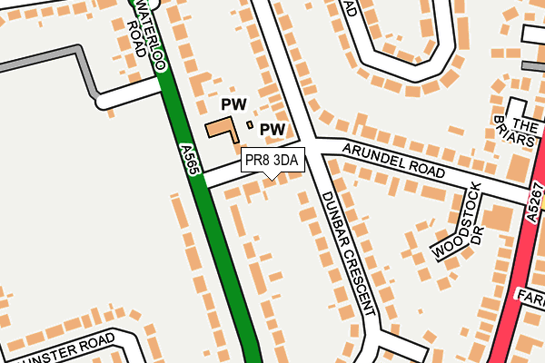 PR8 3DA map - OS OpenMap – Local (Ordnance Survey)