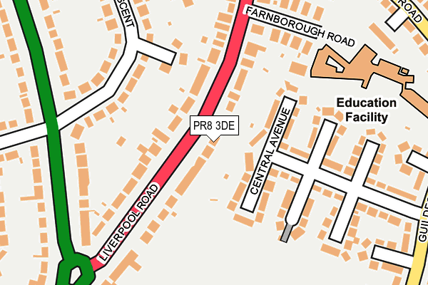 PR8 3DE map - OS OpenMap – Local (Ordnance Survey)