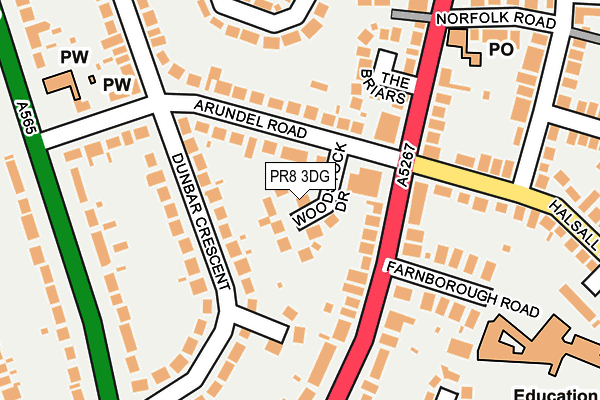 PR8 3DG map - OS OpenMap – Local (Ordnance Survey)
