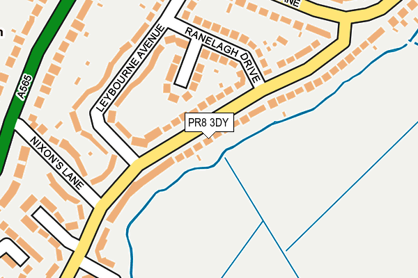 PR8 3DY map - OS OpenMap – Local (Ordnance Survey)