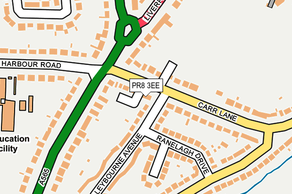 PR8 3EE map - OS OpenMap – Local (Ordnance Survey)