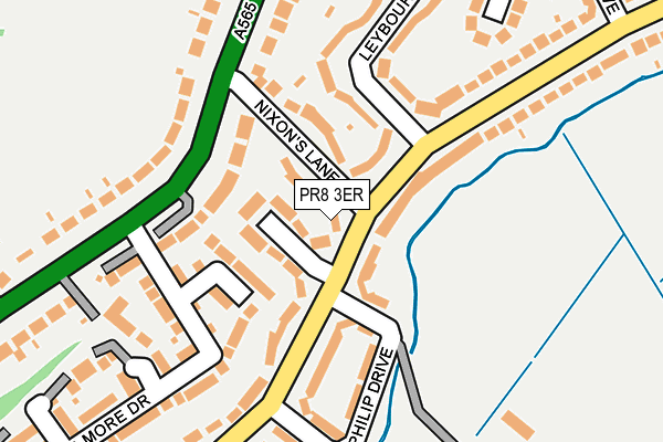 PR8 3ER map - OS OpenMap – Local (Ordnance Survey)