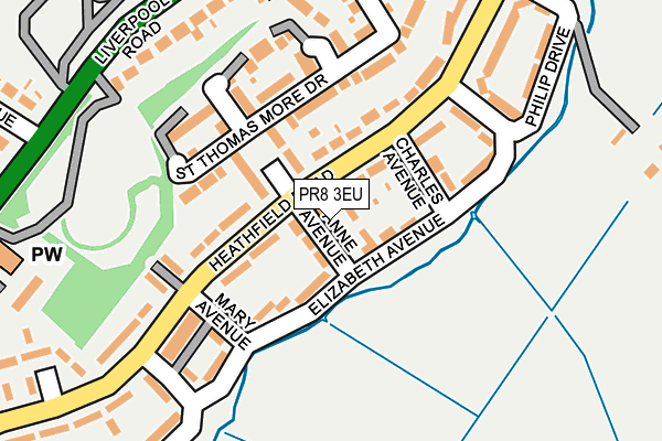 PR8 3EU map - OS OpenMap – Local (Ordnance Survey)