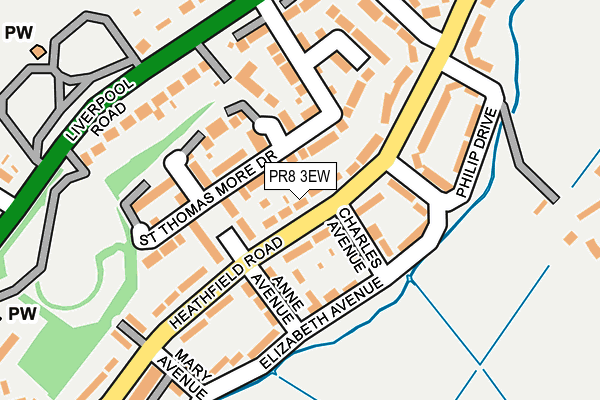 PR8 3EW map - OS OpenMap – Local (Ordnance Survey)
