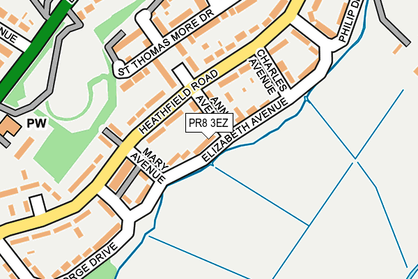 PR8 3EZ map - OS OpenMap – Local (Ordnance Survey)