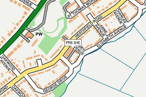 PR8 3HE map - OS OpenMap – Local (Ordnance Survey)