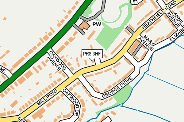 PR8 3HF map - OS OpenMap – Local (Ordnance Survey)