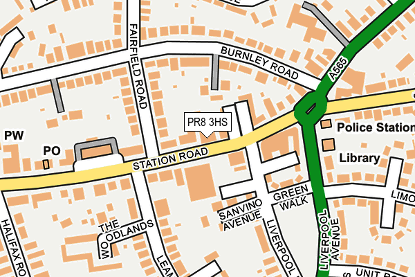 PR8 3HS map - OS OpenMap – Local (Ordnance Survey)