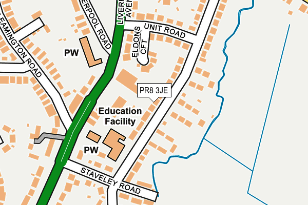 PR8 3JE map - OS OpenMap – Local (Ordnance Survey)