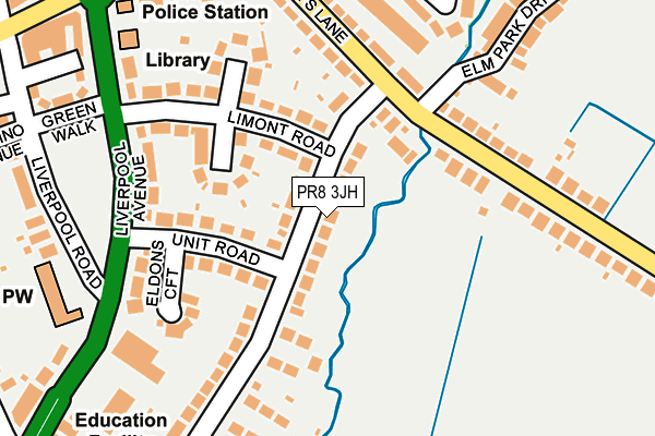 PR8 3JH map - OS OpenMap – Local (Ordnance Survey)