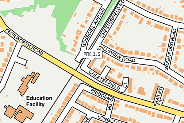 PR8 3JS map - OS OpenMap – Local (Ordnance Survey)