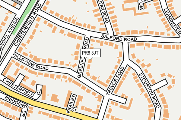 PR8 3JT map - OS OpenMap – Local (Ordnance Survey)