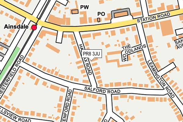 PR8 3JU map - OS OpenMap – Local (Ordnance Survey)