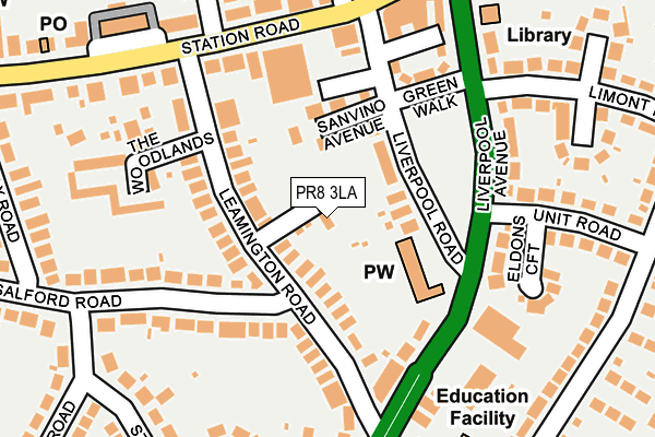 PR8 3LA map - OS OpenMap – Local (Ordnance Survey)