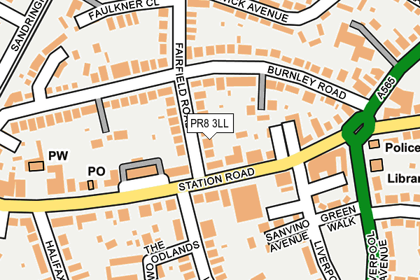 PR8 3LL map - OS OpenMap – Local (Ordnance Survey)