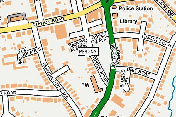 PR8 3NA map - OS OpenMap – Local (Ordnance Survey)