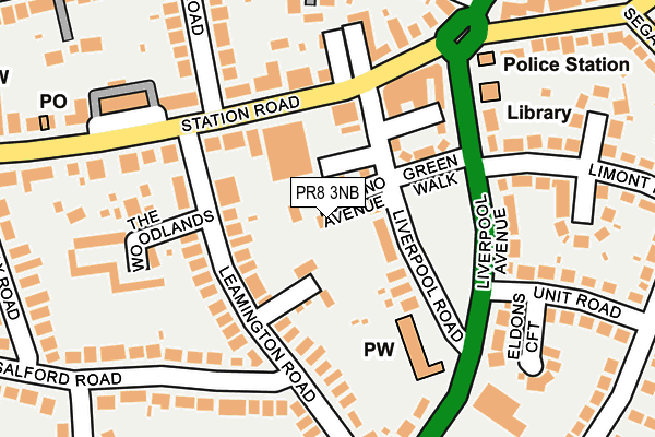 PR8 3NB map - OS OpenMap – Local (Ordnance Survey)