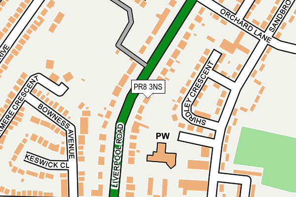 PR8 3NS map - OS OpenMap – Local (Ordnance Survey)