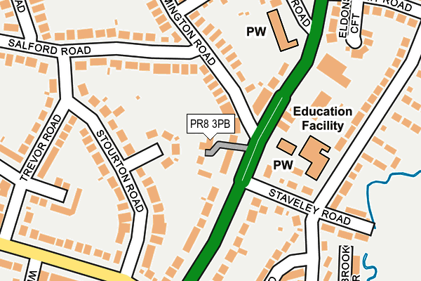 PR8 3PB map - OS OpenMap – Local (Ordnance Survey)